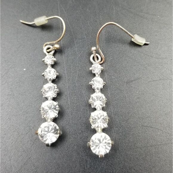 Estate Jewelry - Dripping in crystal earrings. E0124